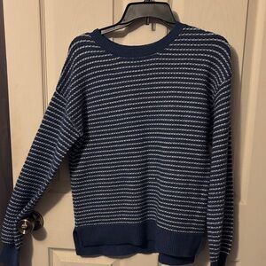 Navy Striped Crewneck Sweater